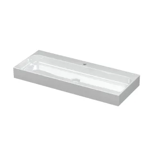 INK Unit washbasin porcelain incl. click plug - 100x40x10 cm - 1 tap hole - Gloss white