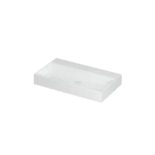 INK United Central washbasin - 1 sink - 1 tap hole - 80x45x11 cm - incl. click plug and curved overflow system - Porcelain gloss white