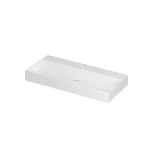 INK United Central washbasin - 1 sink - without tap hole - 100x45x11 cm - incl. click plug and curved overflow system - Porcelain gloss white