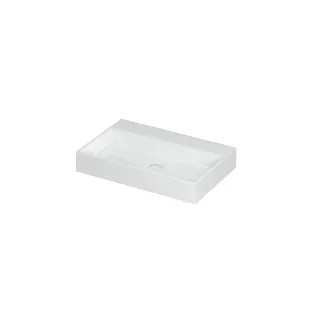 INK United Central washbasin - 1 sink - without tap hole - 70x45x11 cm - incl. click plug and curved overflow system - Porcelain gloss white