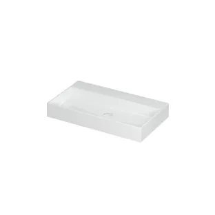 INK United Central washbasin - 1 sink - without tap hole - 80x45x11 cm - incl. click plug and curved overflow system - Porcelain gloss white