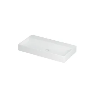 INK United Central washbasin - 1 sink - without tap hole - 90x45x11 cm - incl. click plug and curved overflow system - Porcelain matt white