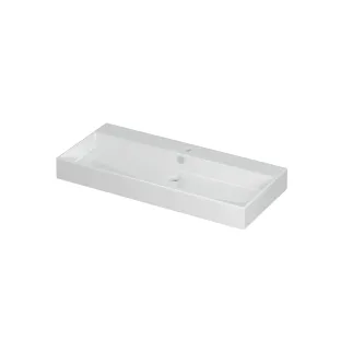 INK Unlimited Central washbasin - 1 sink - 1 tap hole - 100x45x11 cm - Porcelain gloss white