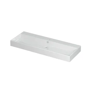 INK Unlimited Central washbasin - 1 sink - 1 tap hole - 120x45x11 cm - Porcelain gloss white