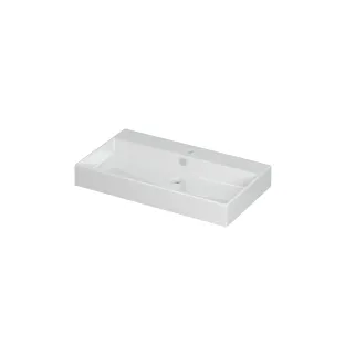 INK Unlimited Central washbasin - 1 sink - 1 tap hole - 80x45x11 cm - Porcelain gloss white