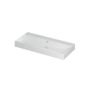 INK Unlimited Central washbasin - 1 sink - 2 tap holes - 100x45x11 cm - Porcelain gloss white