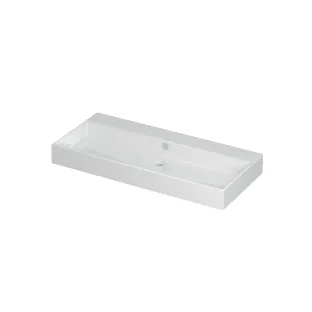 INK Unlimited Central washbasin - 1 sink - without tap hole - 100x45x11 cm - Porcelain gloss white