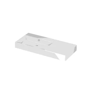 INK Unlimited Washbasin left - 1 sink - 1 tap hole - 100x45x11 cm - Porcelain gloss white