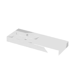 INK Unlimited Washbasin left - 1 sink - 1 tap hole - 120x45x11 cm - Porcelain gloss white