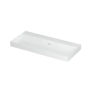 INK Urban Washbasin central - 1 sink - 1 tap hole - 100x45x8 cm - Porcelain gloss white