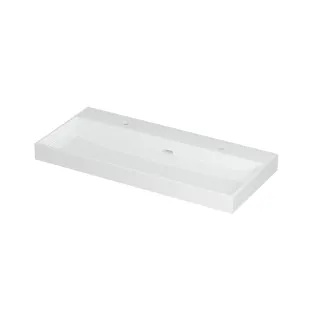 INK Urban Central washbasin - 1 sink - 2 tap holes - 100x45x8 cm - Porcelain gloss white