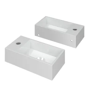 INK Versus Fountain Polystone - tap platform left - 1 tap hole - 36x18x9 cm - Gloss white