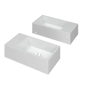 INK Versus Fountain Polystone - tap platform left - without tap hole - 36x18x9 cm - Gloss white