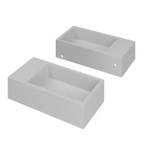 INK Versus Fountain Polystone - tap plate left - without tap hole - 36x18x9 cm - Matt white