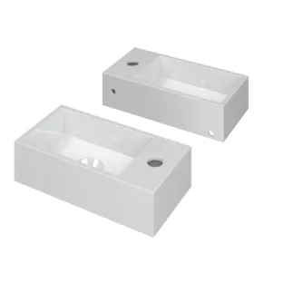 INK Versus Fountain Polystone - tap platform right - 1 tap hole - 36x18x9 cm - Gloss white