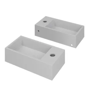 INK Versus Fountain Polystone - tap platform right - 1 tap hole - 36x18x9 cm - Matt white