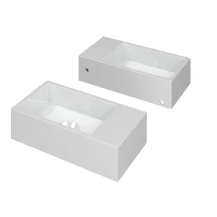 INK Versus Fountain Polystone - tap platform right - without tap hole - 36x18x9 cm - Gloss white