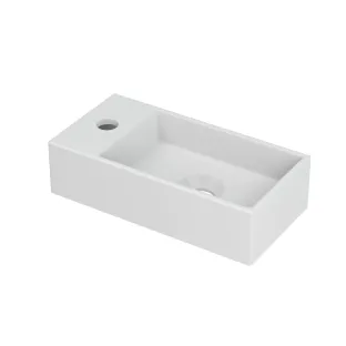 INK Versus Fountain Porcelain - tap platform left - 1 tap hole - 36x18x9 cm - Matt white