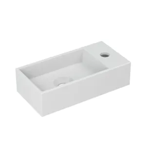 INK Versus Fountain Porcelain - tap platform right - 1 tap hole - 36x18x9 cm - Matt white