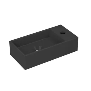 INK Versus Fountain Porcelain - tap plate right - 1 tap hole - 36x18x9 cm - Matt black