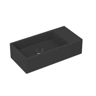 INK Versus Fountain Porcelain - tap plate right - without tap hole - 36x18x9 cm - Matt black