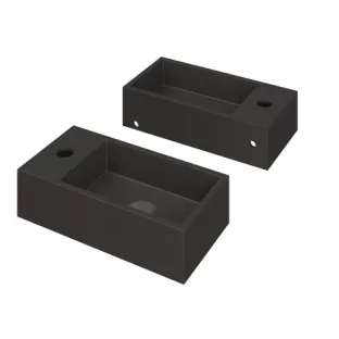 INK Versus Fountain Quartz - tap plate left - 1 tap hole - 36x18x9 cm - Quartz black