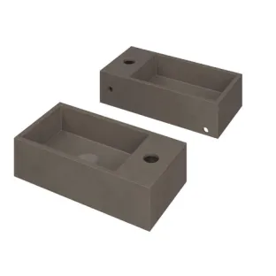 INK Versus Fountain Quartz - tap platform right - 1 tap hole - 36x18x9 cm - Quartz concrete