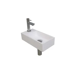 INK Versus Fountain Pack Polystone - tap platform left - 36x18x9 cm - Gloss white/Chrome