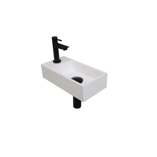 INK Versus Fountain pack Polystone - tap tray left - 36x18x9 cm - Gloss white/Matt black