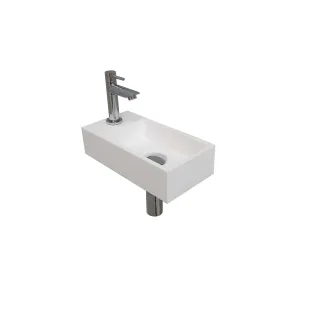 INK Versus Fountain Pack Polystone - tap platform left - 36x18x9 cm - Matt white/Chrome