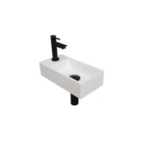 INK Versus Fountain pack Polystone - tap tray left - 36x18x9 cm - Matt white/Matt black