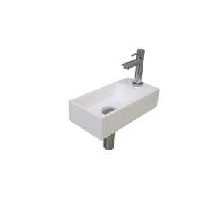 INK Versus Fountain Pack Polystone - tap platform right - 36x18x9 cm - Gloss white/Chrome