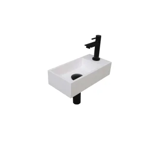 INK Versus Fountain pack Polystone - tap tray right - 36x18x9 cm - Gloss white/Matt black