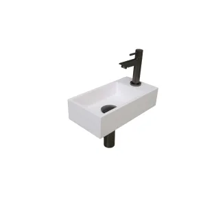 INK Versus Fountain Pack Polystone - tap platform right - 36x18x9 cm - Gloss white/Metal black