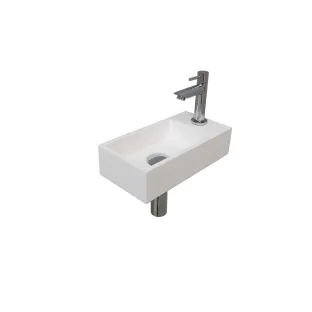 INK Versus Fountain Pack Polystone - tap platform right - 36x18x9 cm - Matt white/Chrome