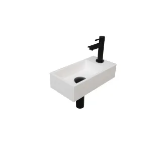 INK Versus Fountain pack Polystone - tap tray right - 36x18x9 cm - Matt white/Matt black