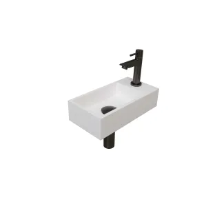 INK Versus Fountain Pack Polystone - tap platform right - 36x18x9 cm - Matt white/Metal black