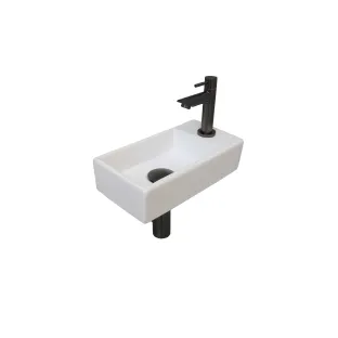 INK Versus Fountain Pack Porcelain - tap platform right - 36x18x9 cm - Gloss white/Metal black