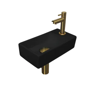 INK Versus Fountain Pack Porcelain - tap tray right - 36x18x9 cm - Matt black/Brushed Matt gold