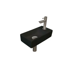 INK Versus Fountain Pack Porcelain - tap tray right - 36x18x9 cm - Matt black/Brushed nickel