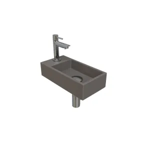 INK Versus Fountain Pack Quartz - tap platform left - 36x18x9 cm - Quartz concrete/Chrome