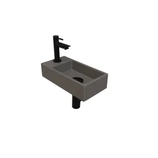 INK Versus Fountain Pack Quartz - tap tray left - 36x18x9 cm - Quartz concrete/Matt black