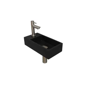 INK Versus Fountain Pack Quartz - tap plate left - 36x18x9 cm - Quartz black/Brushed nickel