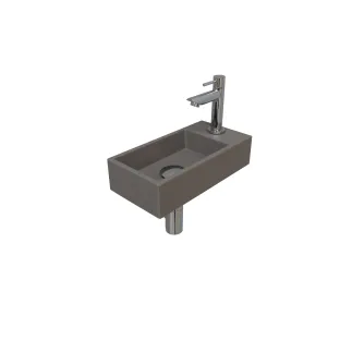 INK Versus Fountain Pack Quartz - tap tray right - 36x18x9 cm - Quartz concrete/Chrome