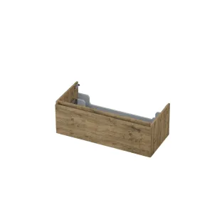 INK Washbasin cabinet - 1 drawer - handleless - wooden frame - 100x45x35 cm - Natural oak