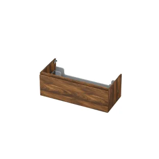 INK Washbasin cabinet - 1 drawer - handleless - wooden frame - 100x45x35 cm - MFC Walnut