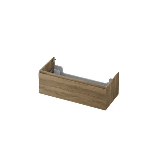 INK Washbasin cabinet - 1 drawer - handleless - wooden frame - 100x45x35 cm - Pure oak