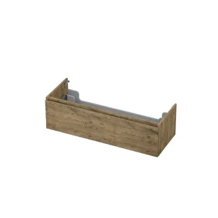 INK Washbasin cabinet - 1 drawer - handleless - wooden frame - 120x45x35 cm - Natural oak