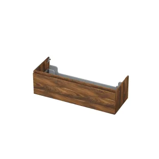 INK Washbasin cabinet - 1 drawer - handleless - wooden frame - 120x45x35 cm - Walnut