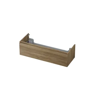 INK Washbasin cabinet - 1 drawer - handleless - wooden frame - 120x45x35 cm - Pure oak